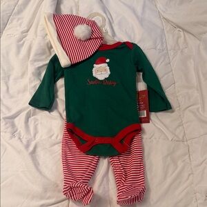 Santa Baby Green and Red Onesie Set